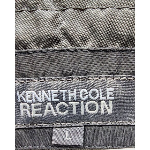 Kenneth Cole Reaction Mens Hooded Black Jacket With Zip & Button Closures Multip - Picture 3 of 15